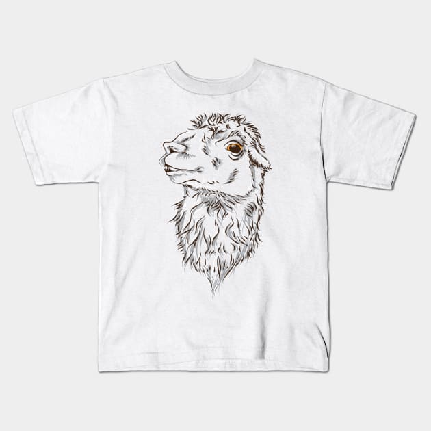 Llama Mama Kids T-Shirt by gennarmstrong